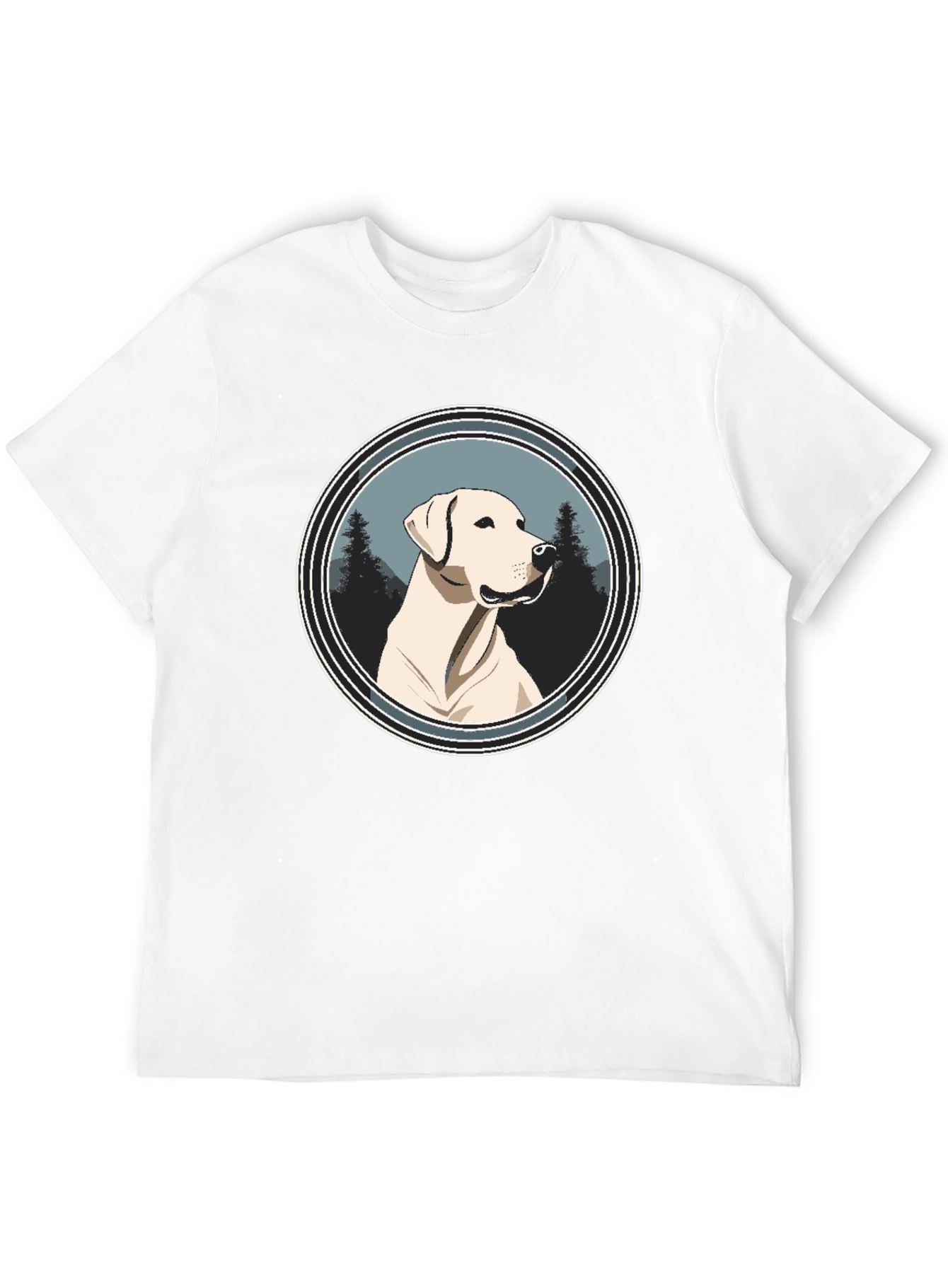 Dog Graphic Tee - Black Cotton T-Shirt