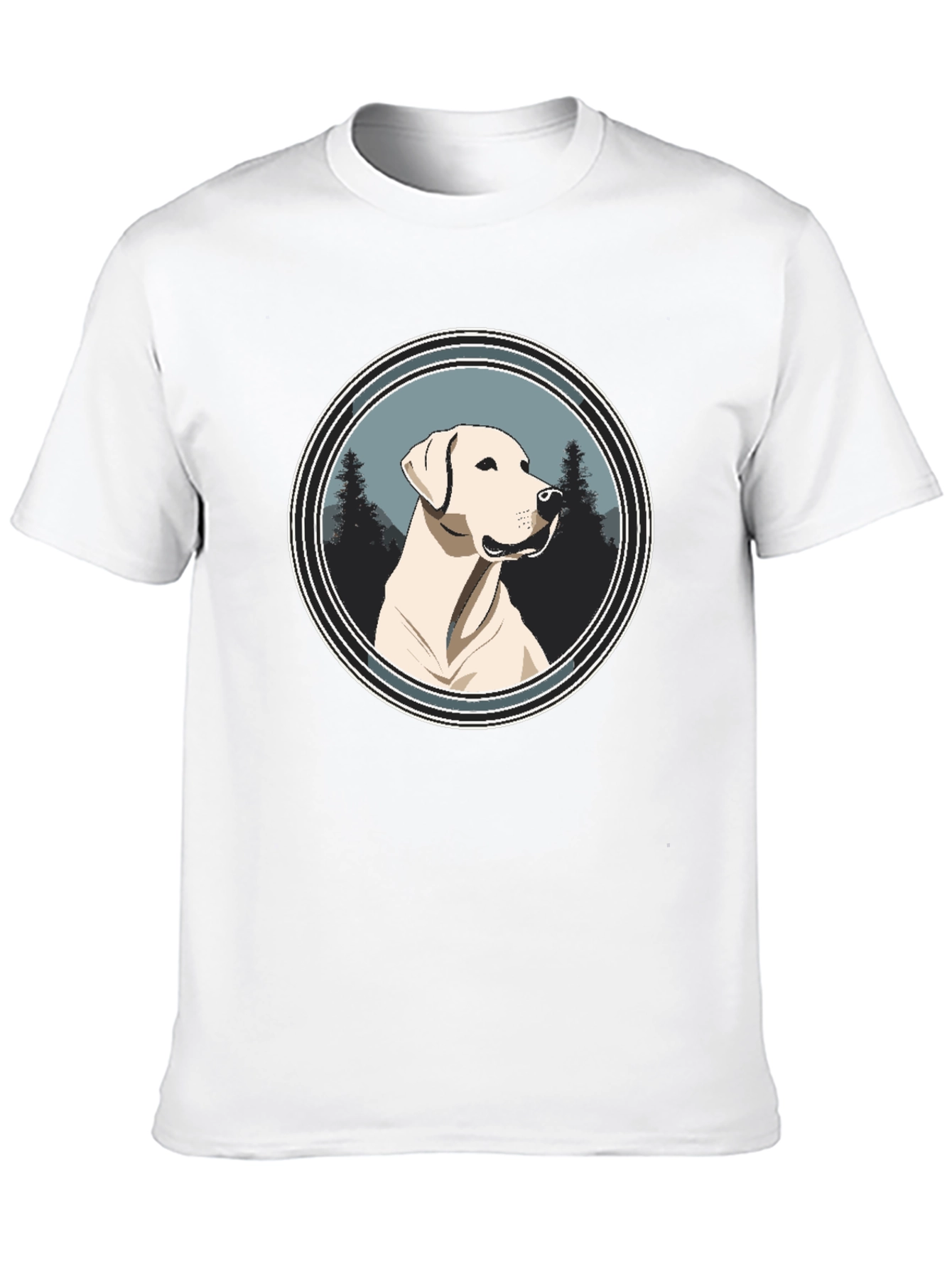 Dog Graphic Tee - Black Cotton T-Shirt