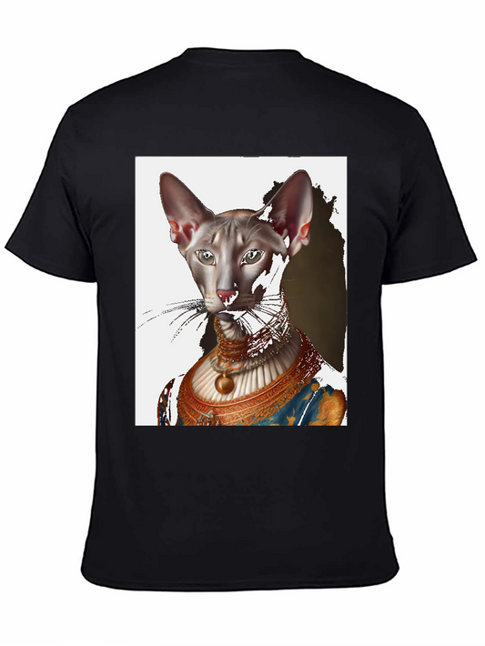 Cat Portrait T-Shirt: Regal Feline Fashion