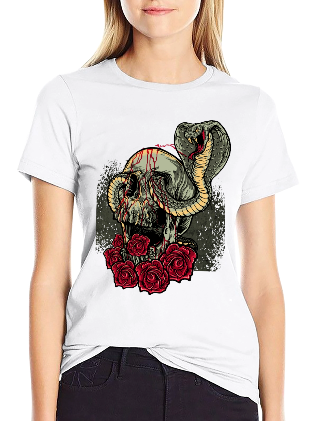 Skull & Snake Graphic Tee - Mens Black T-Shirt