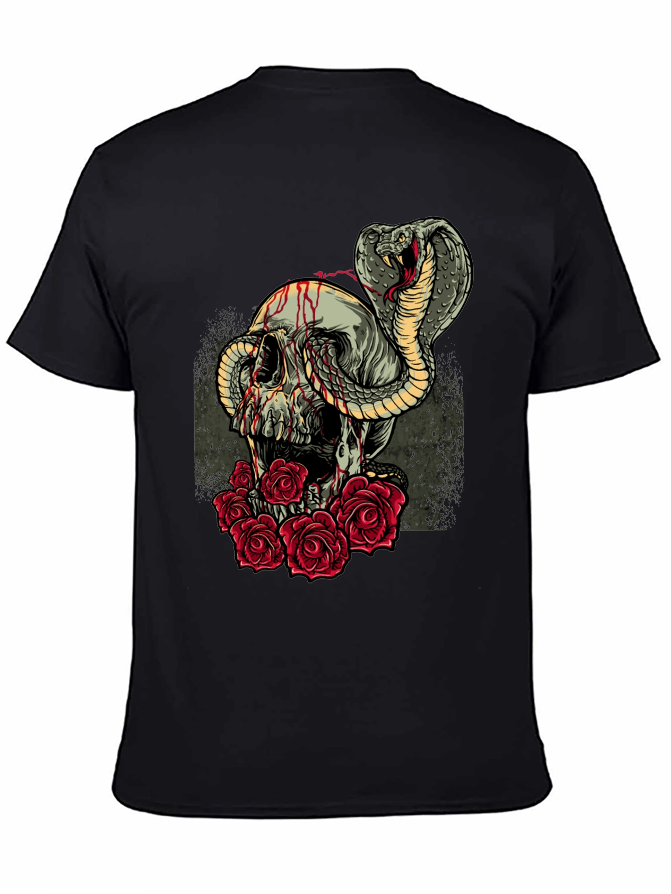 Skull & Snake Graphic Tee - Mens Black T-Shirt