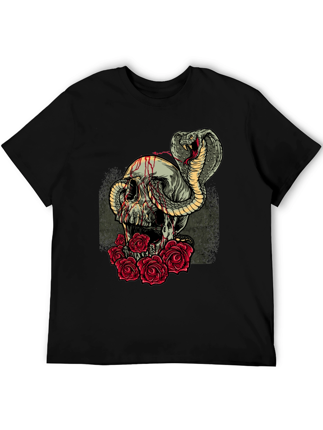 Skull & Snake Graphic Tee - Mens Black T-Shirt