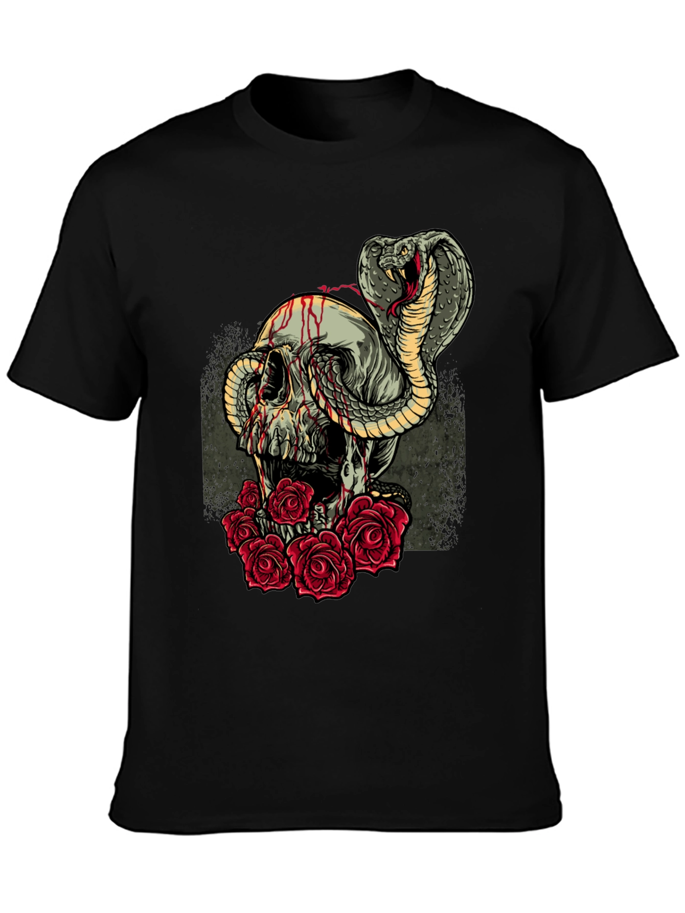 Skull & Snake Graphic Tee - Mens Black T-Shirt