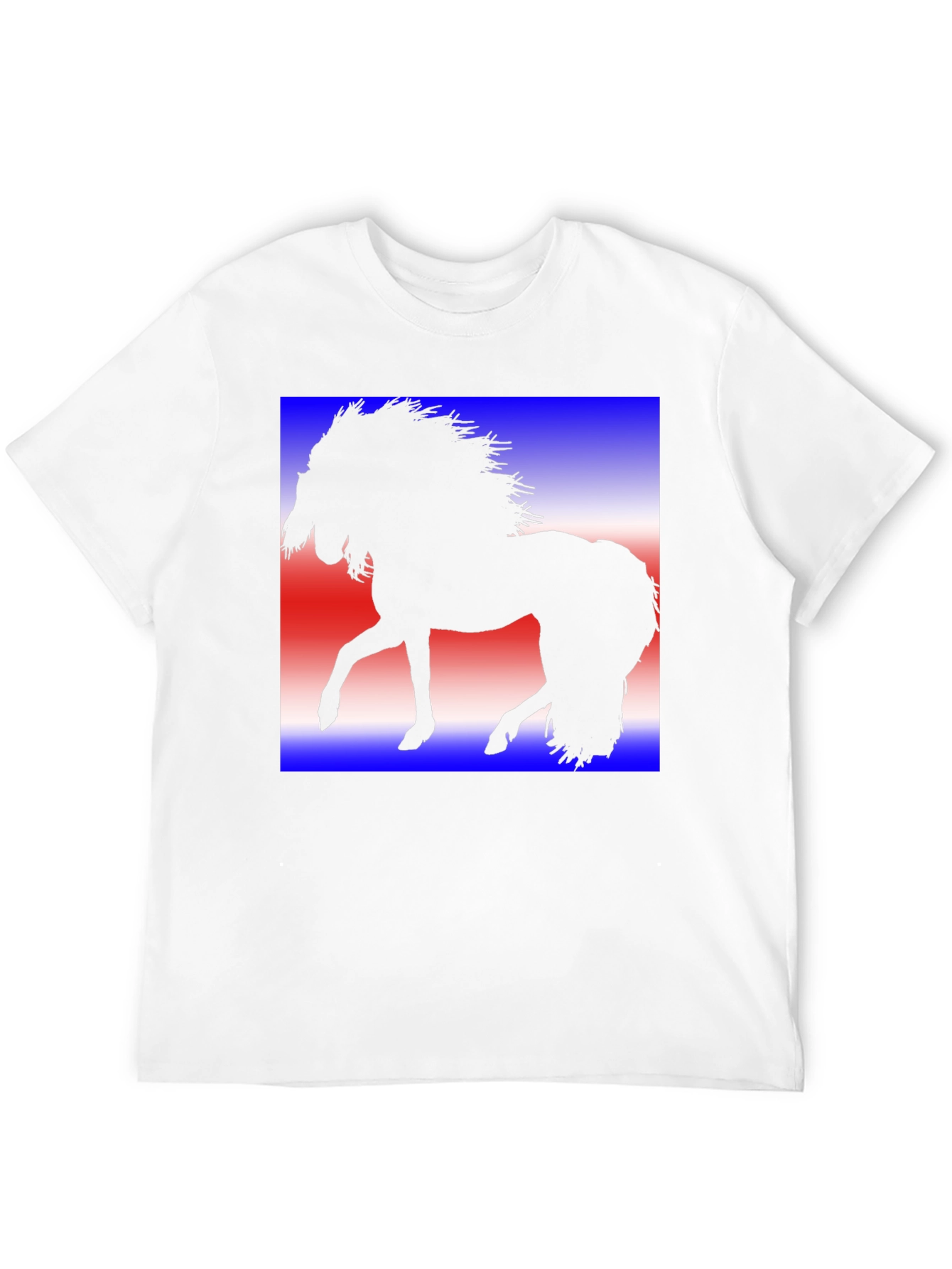 Horse Silhouette Graphic Tee - Patriotic Design