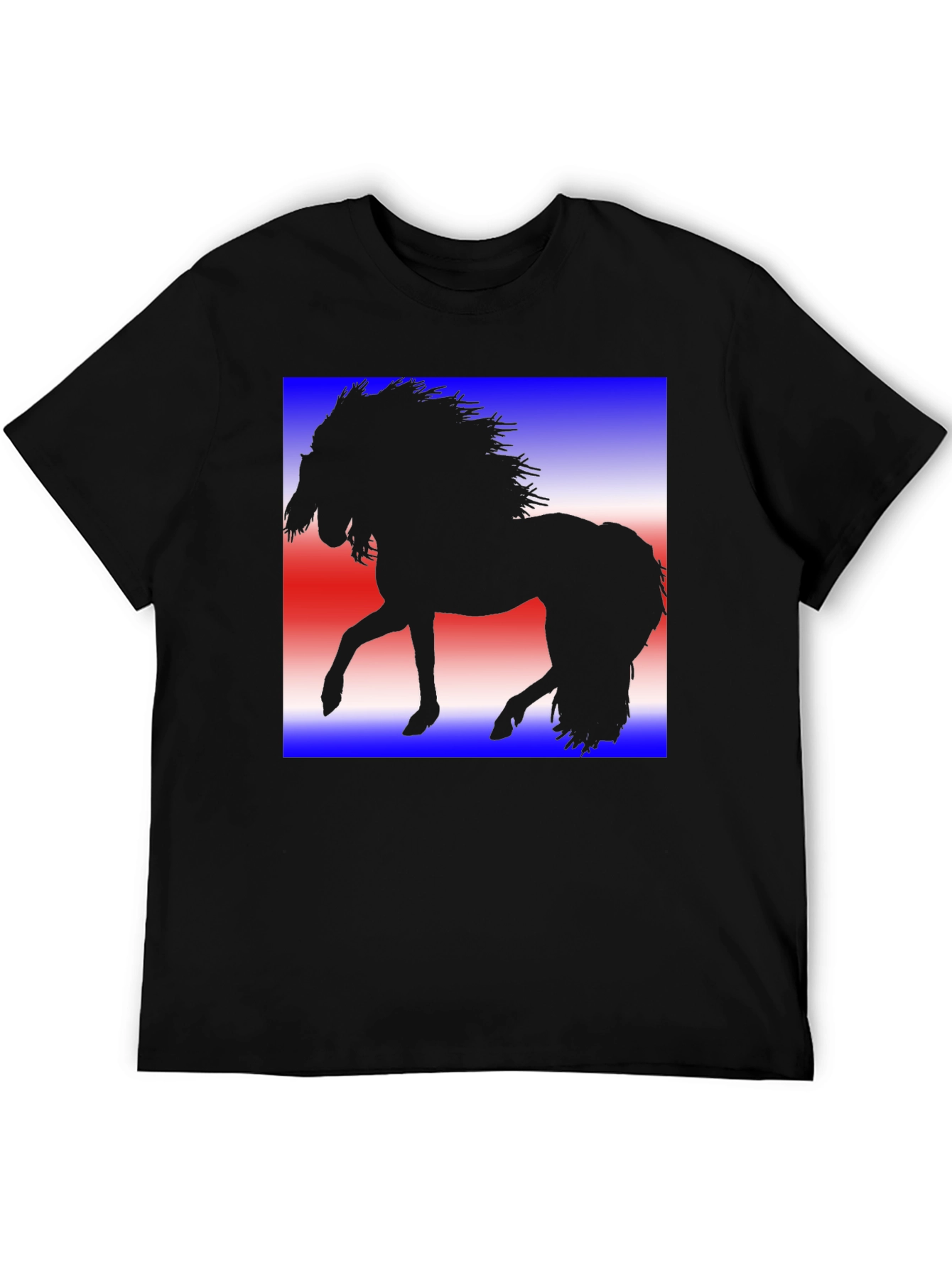 Horse Silhouette Graphic Tee - Patriotic Design