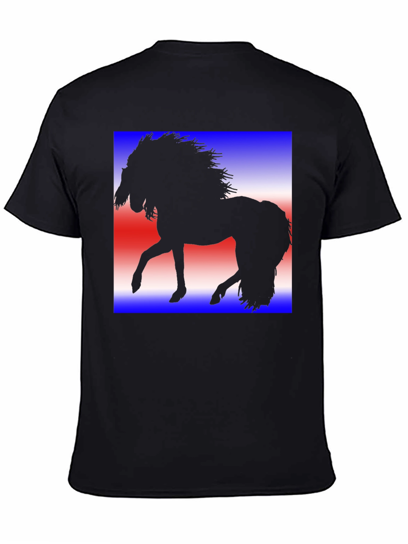 Horse Silhouette Graphic Tee - Patriotic Design