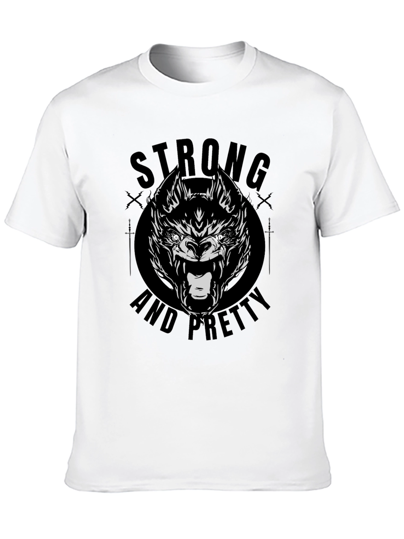 Strong and Pretty Wolf Graphic T-Shirt