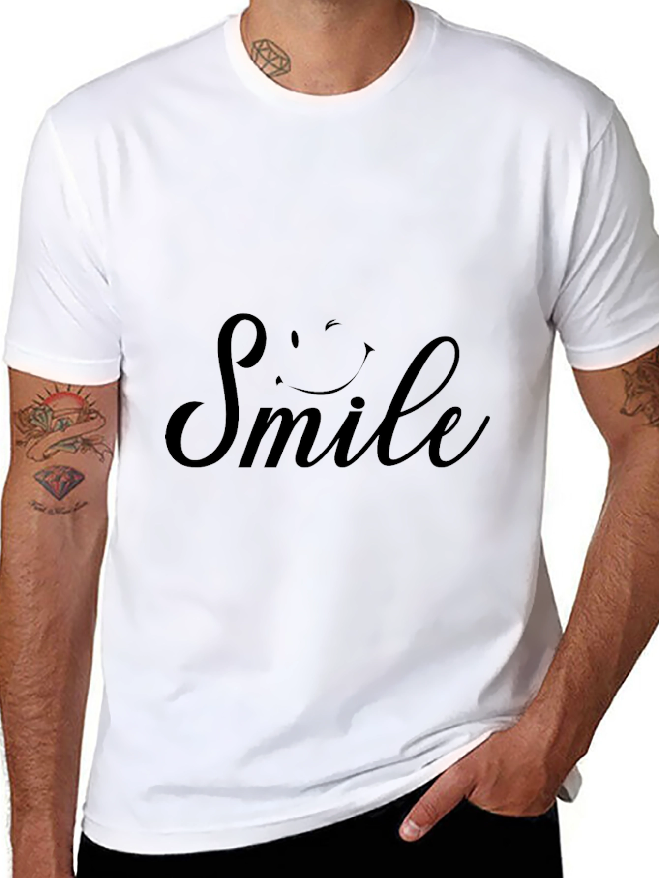 Smile Graphic Print Crew Neck T-Shirt