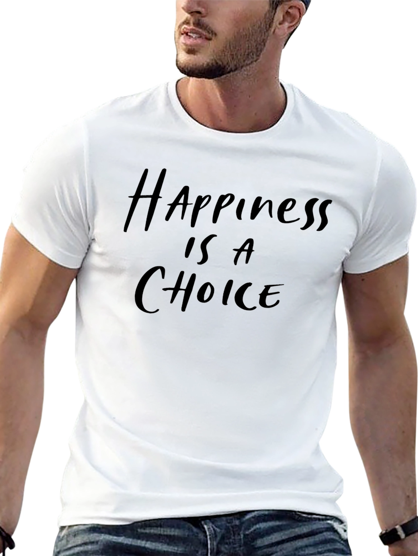 Happiness Choice Black Graphic Tee