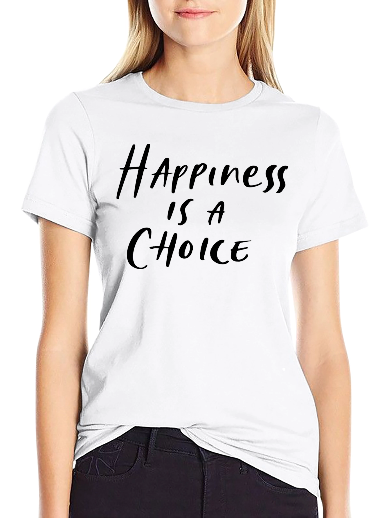 Happiness Choice Black Graphic Tee