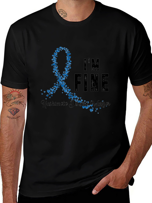 Hashimotos Disease Warrior T-Shirt - Im Fine Awareness Tee