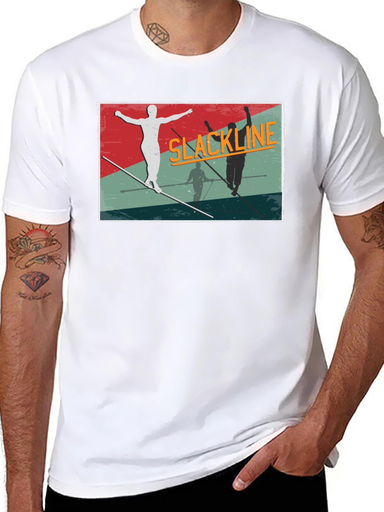 Slackline Graphic Tee - Black Cotton T-Shirt