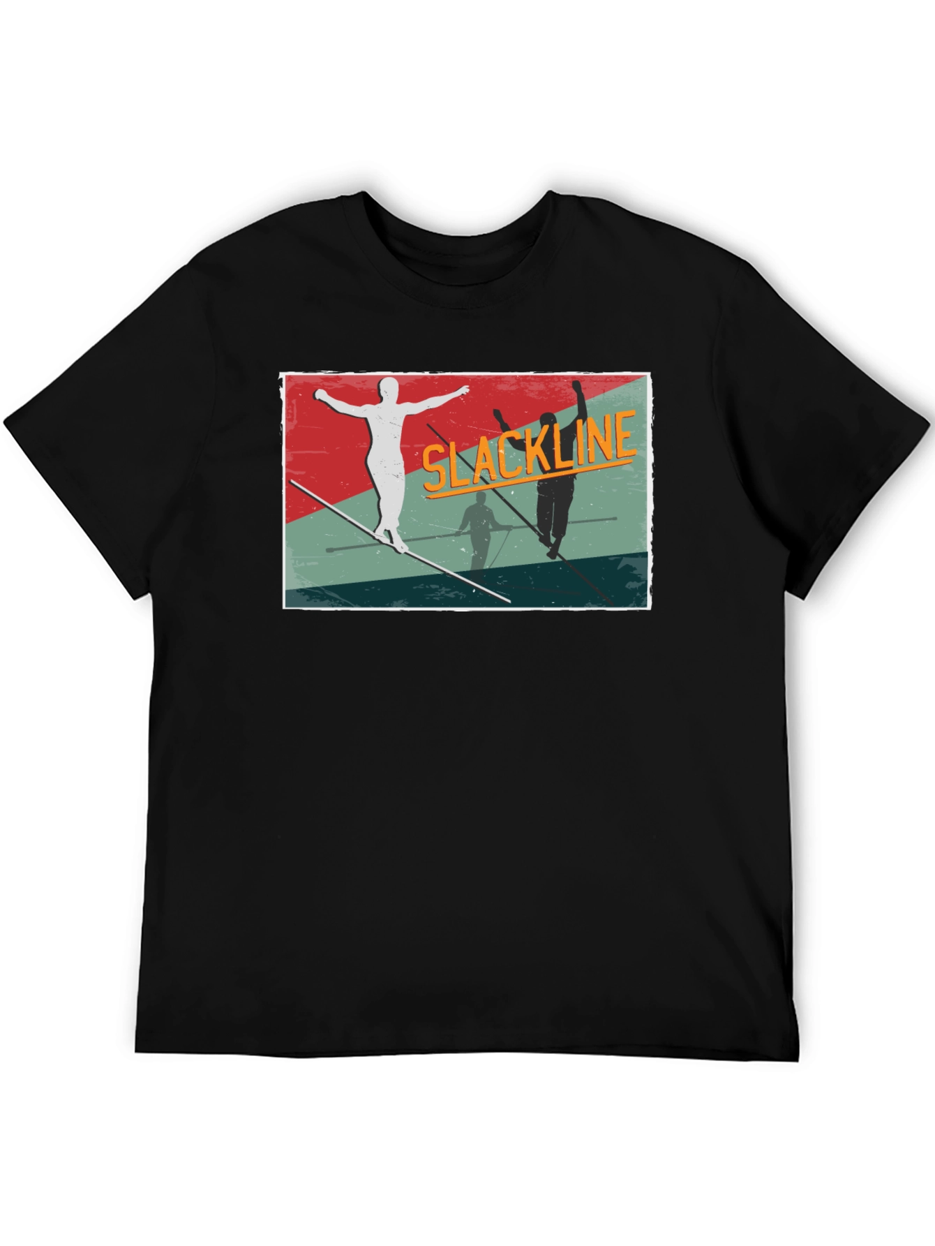 Slackline Graphic Tee - Black Cotton T-Shirt