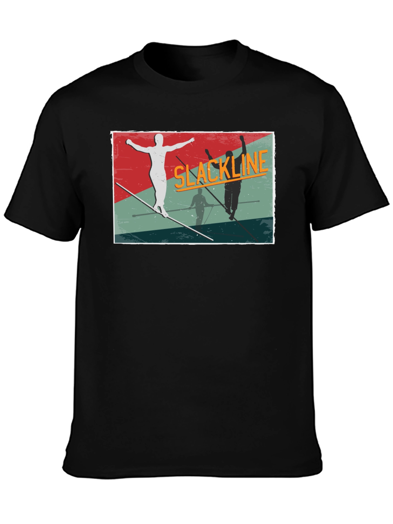 Slackline Graphic Tee - Black Cotton T-Shirt