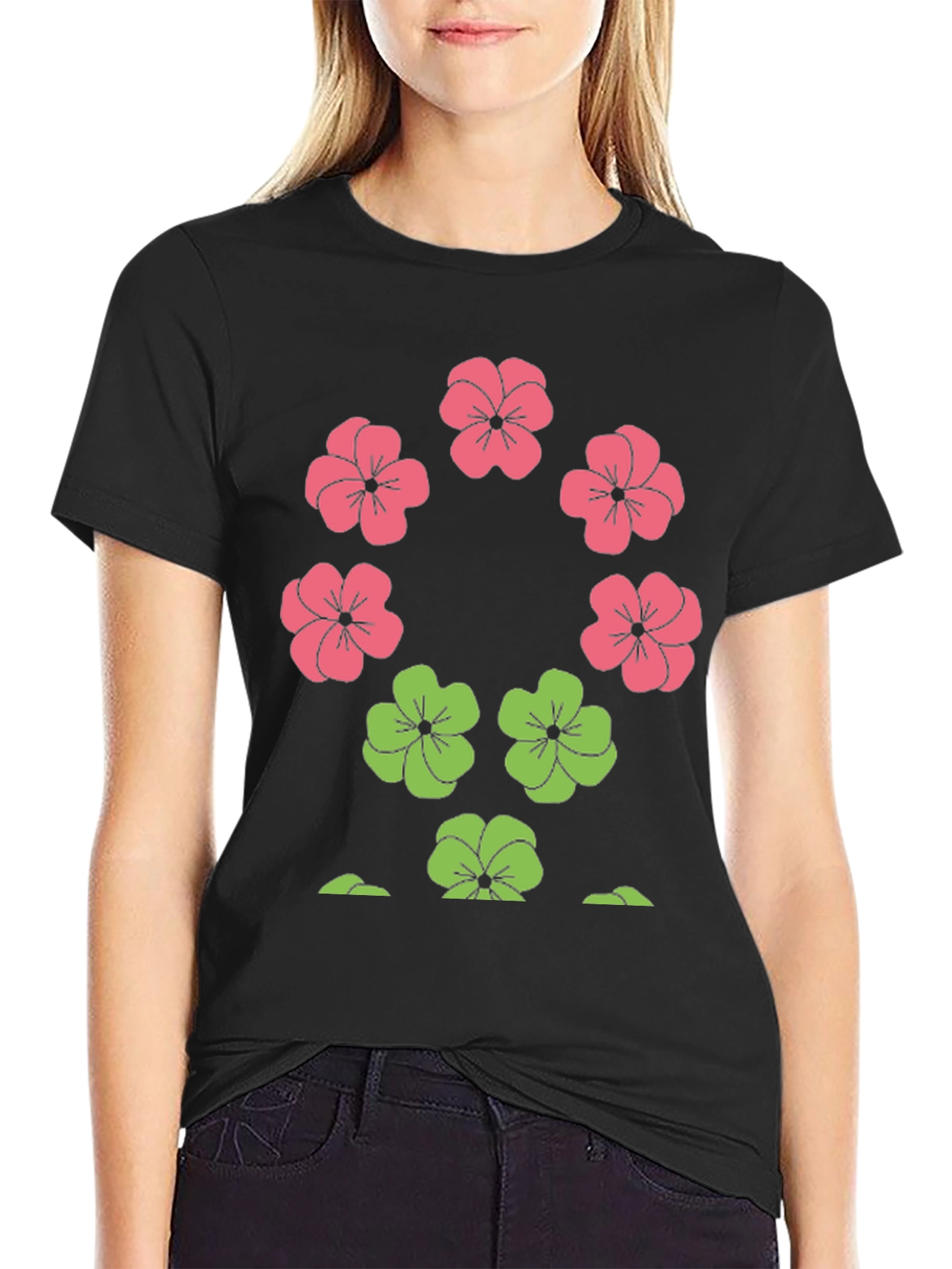 Floral Print Crew Neck T-Shirt