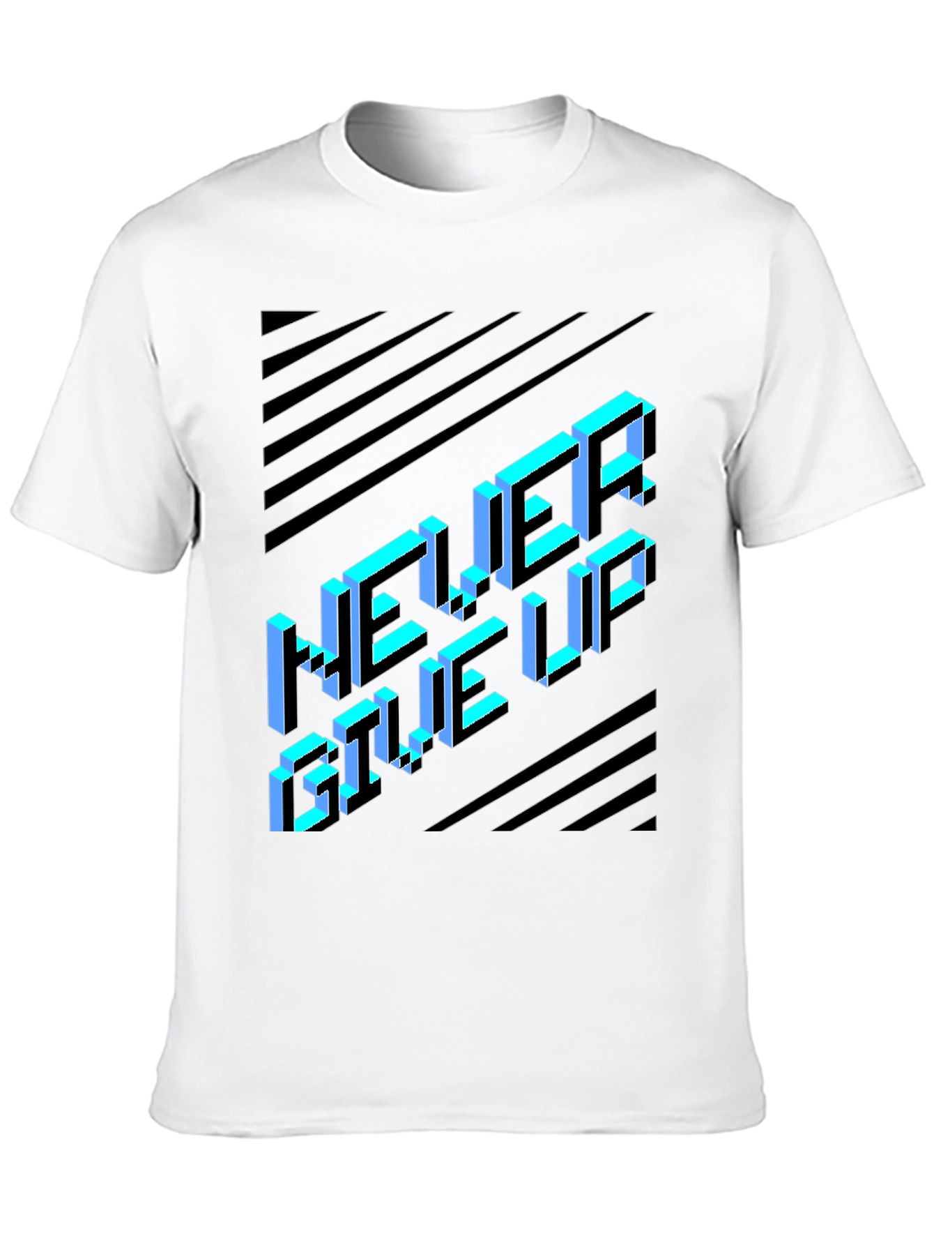 Never Give Up Graphic Tee - Black