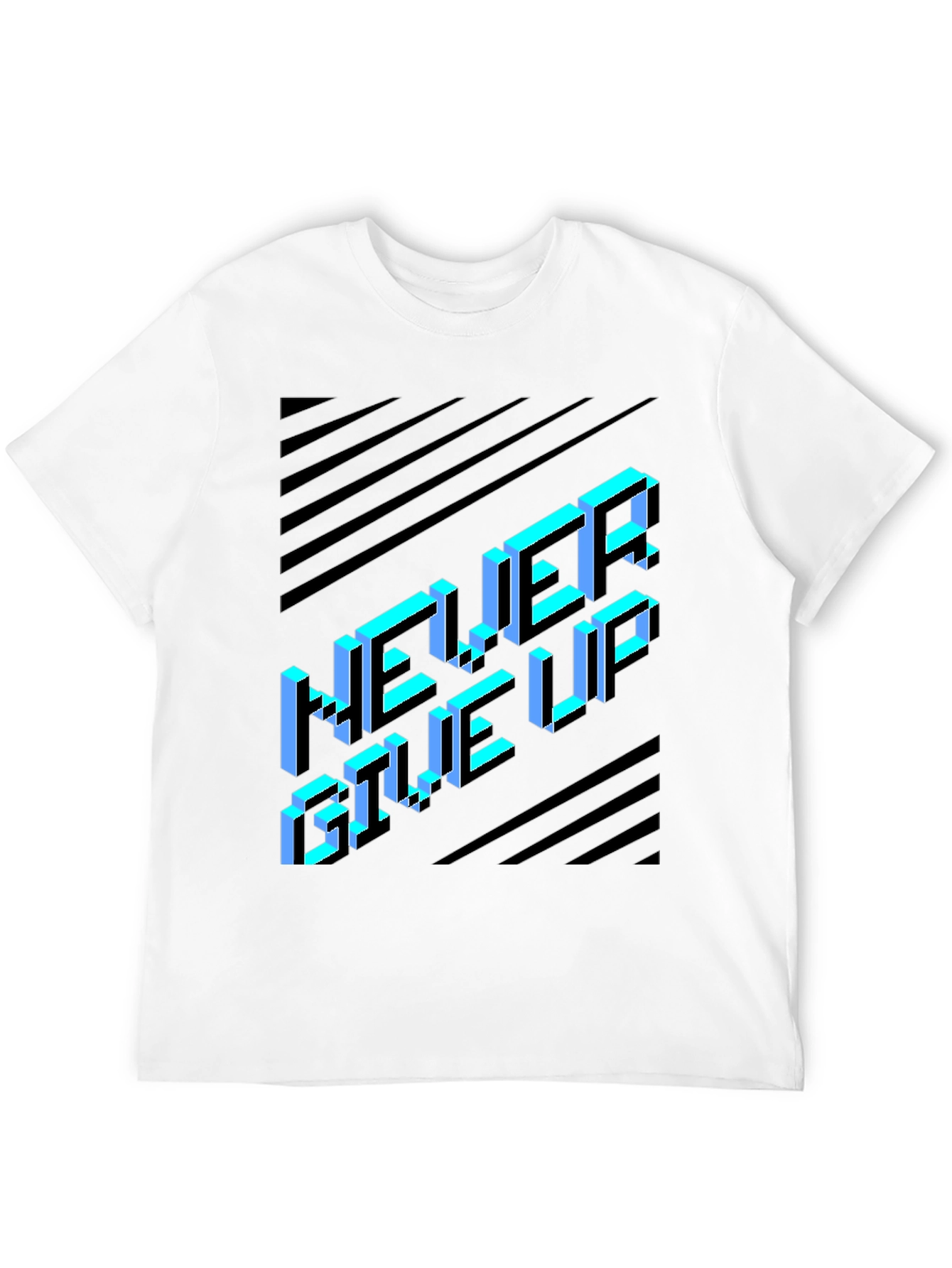 Never Give Up Graphic Tee - Black