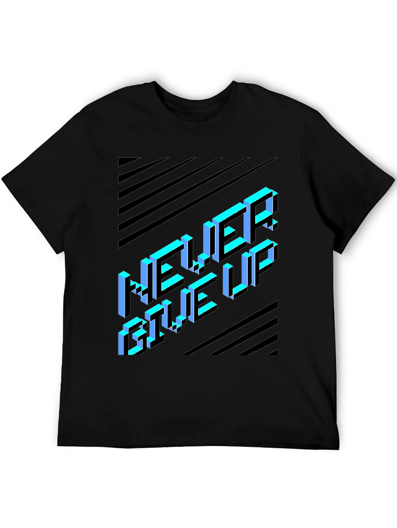 Never Give Up Graphic Tee - Black