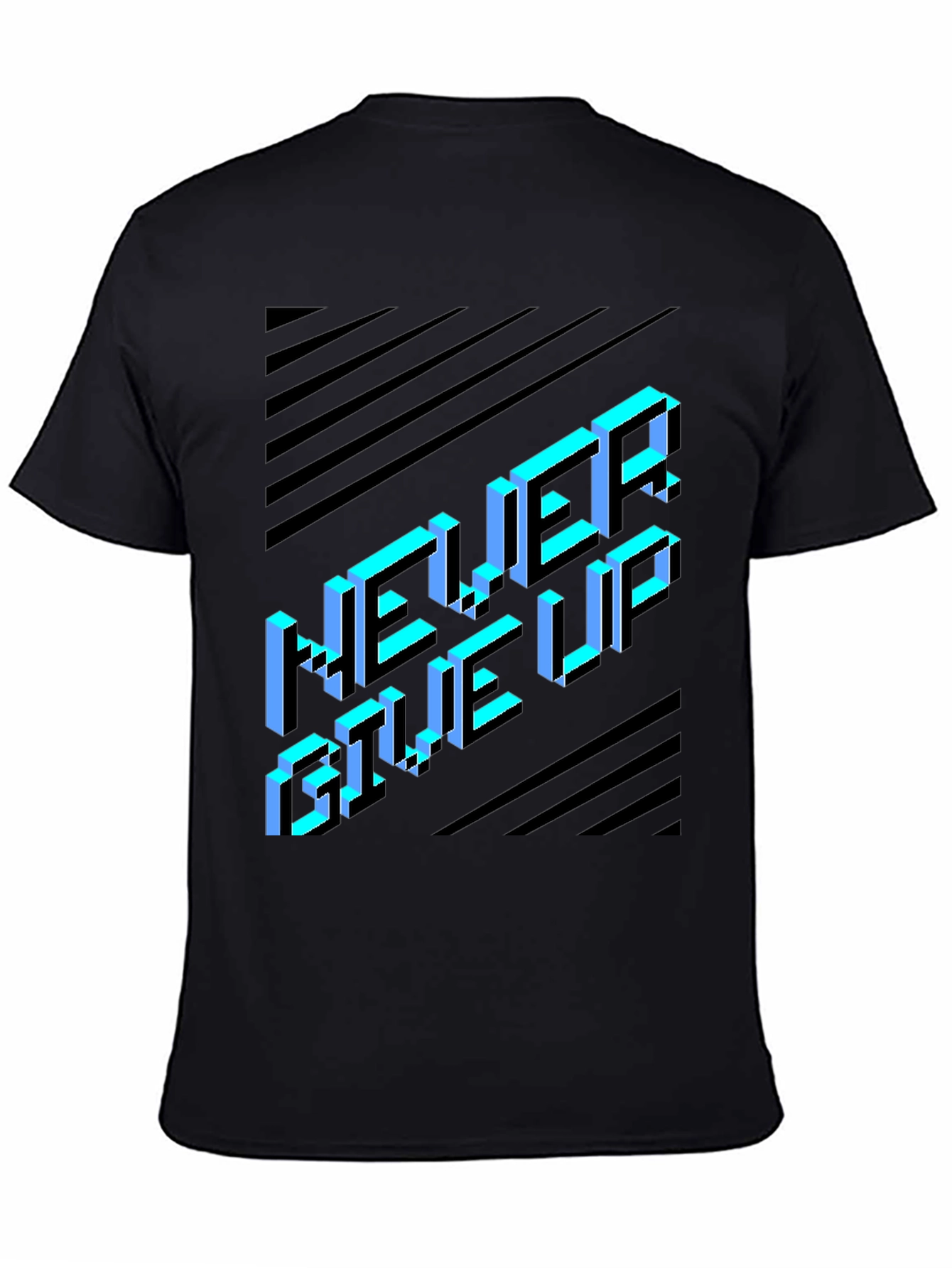 Never Give Up Graphic Tee - Black