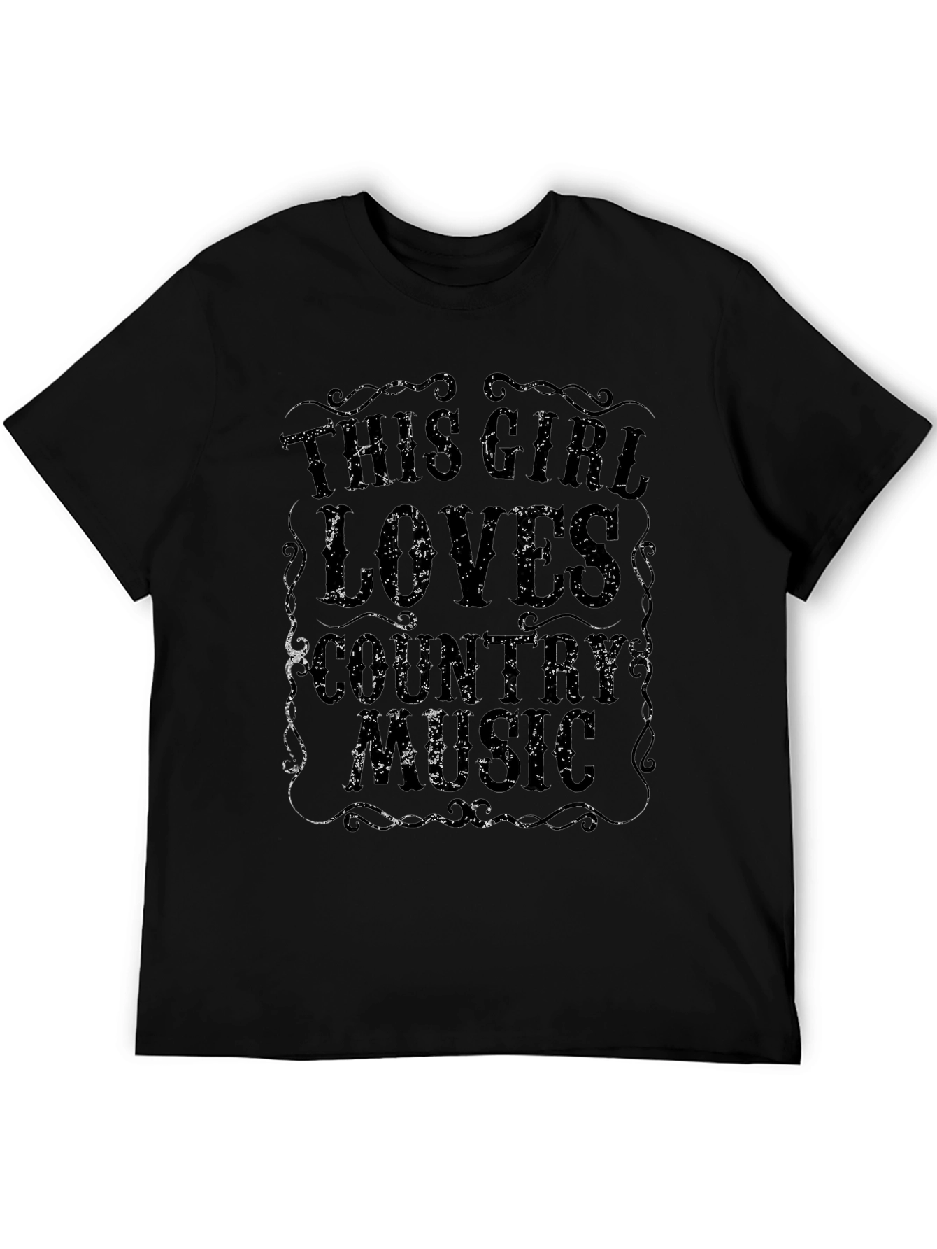 Country Music Lover T-Shirt - Black