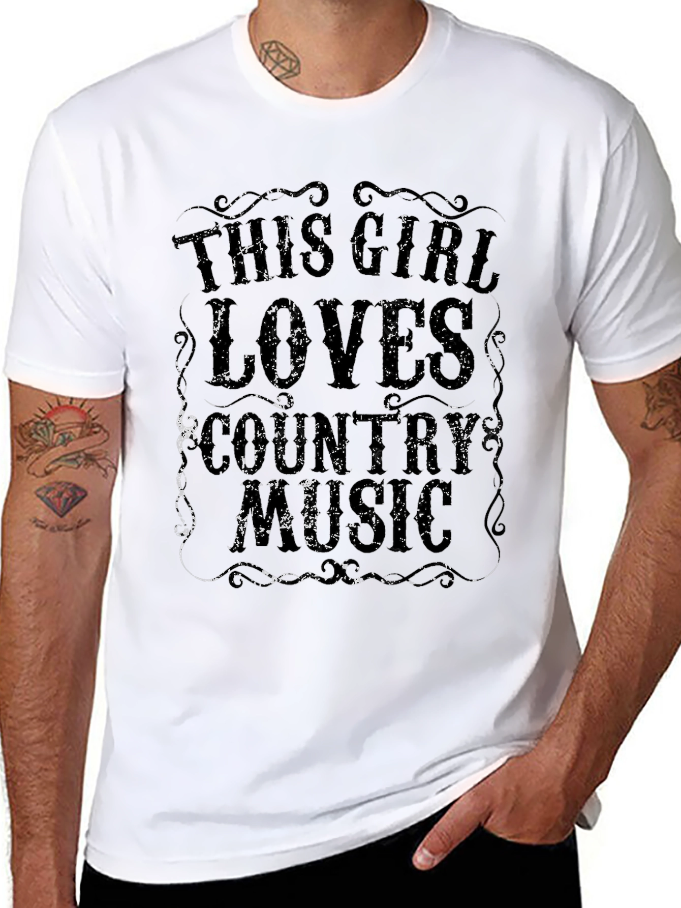 Country Music Lover T-Shirt - Black