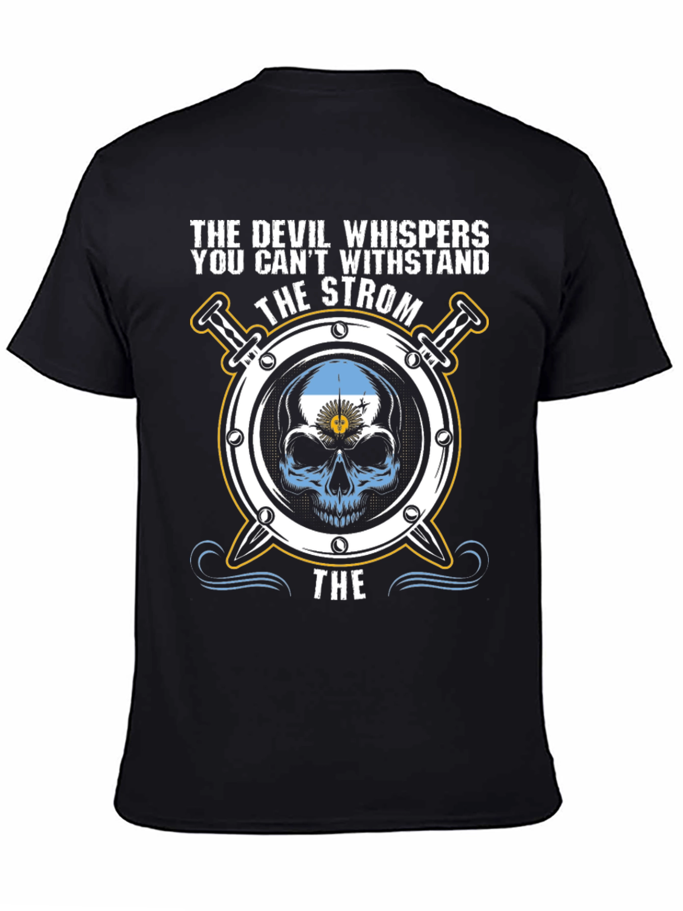 The Devil Whispers Argentina Skull T-Shirt