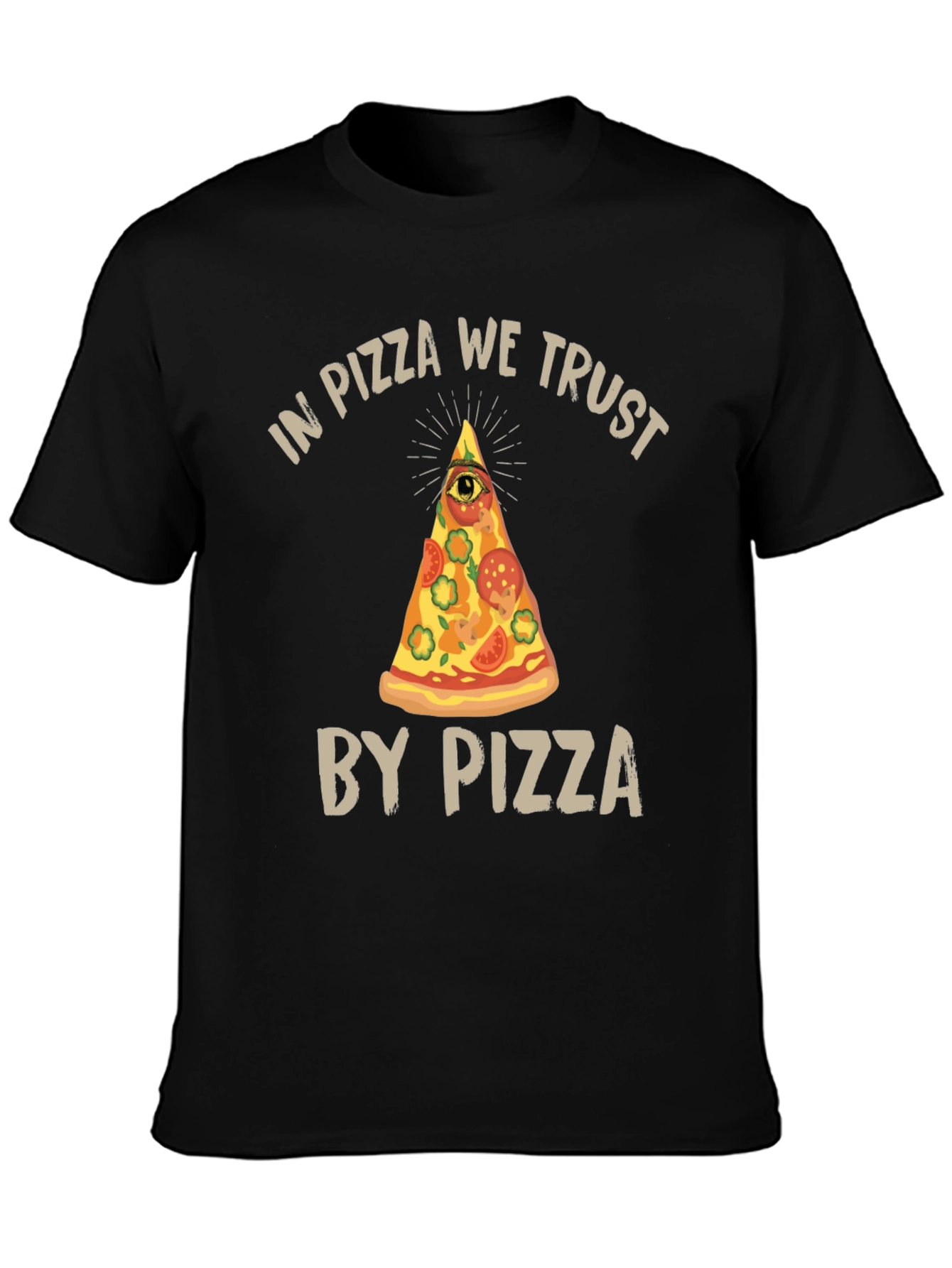 Pizza T-Shirt: In Pizza We Trust Funny Graphic Tee