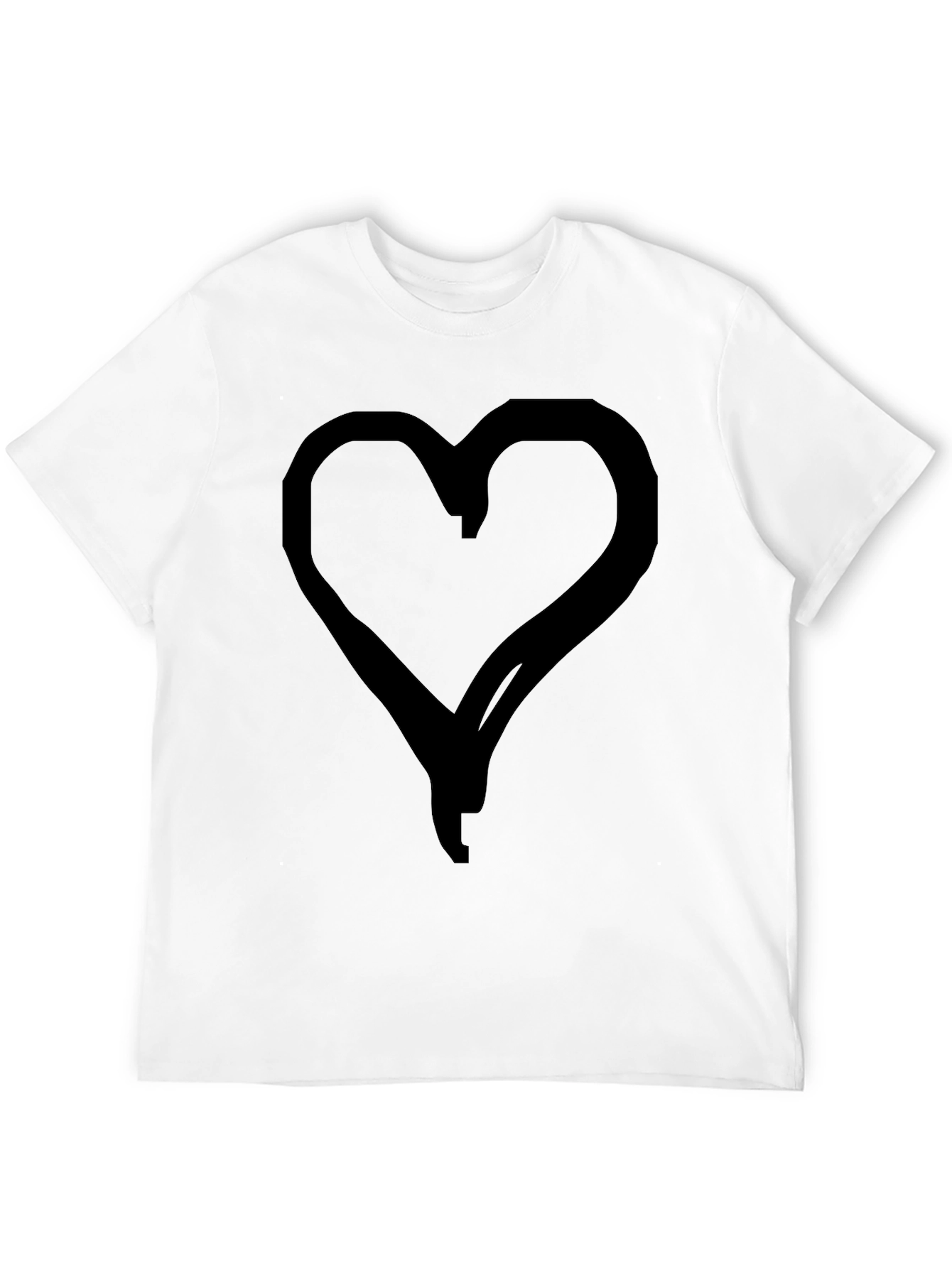 Heart Graphic Black T-Shirt - Casual Style