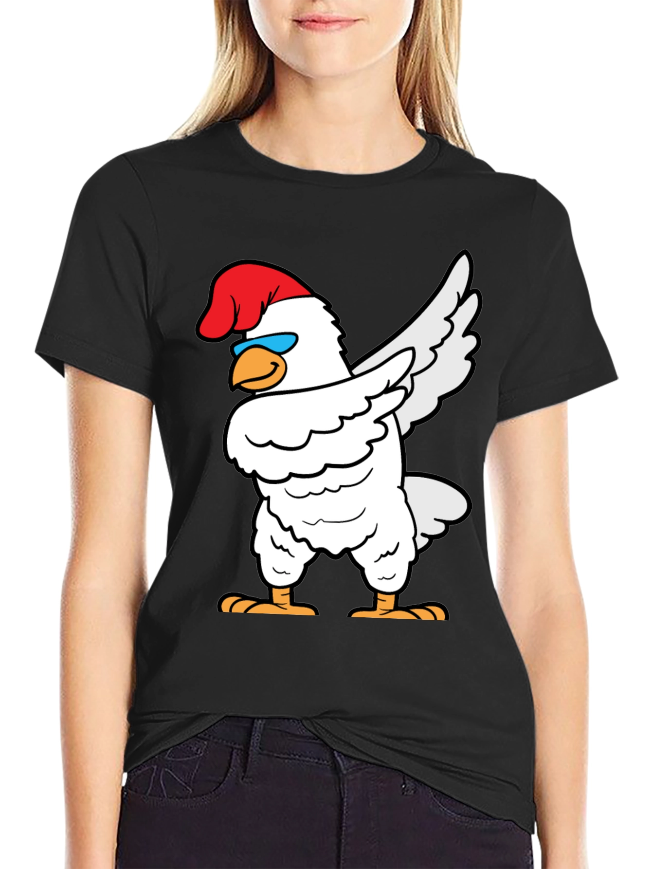 Dabbing Chicken Graphic Tee - Funny Bird T-Shirt