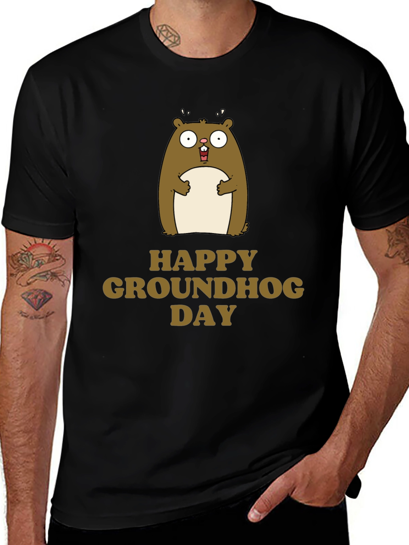Happy Groundhog Day T-Shirt Cute Marmot Graphic Tee