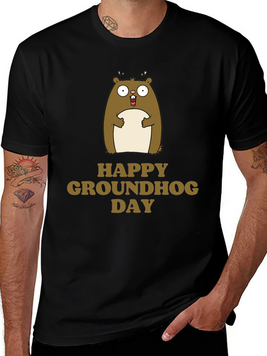Happy Groundhog Day T-Shirt Cute Marmot Graphic Tee