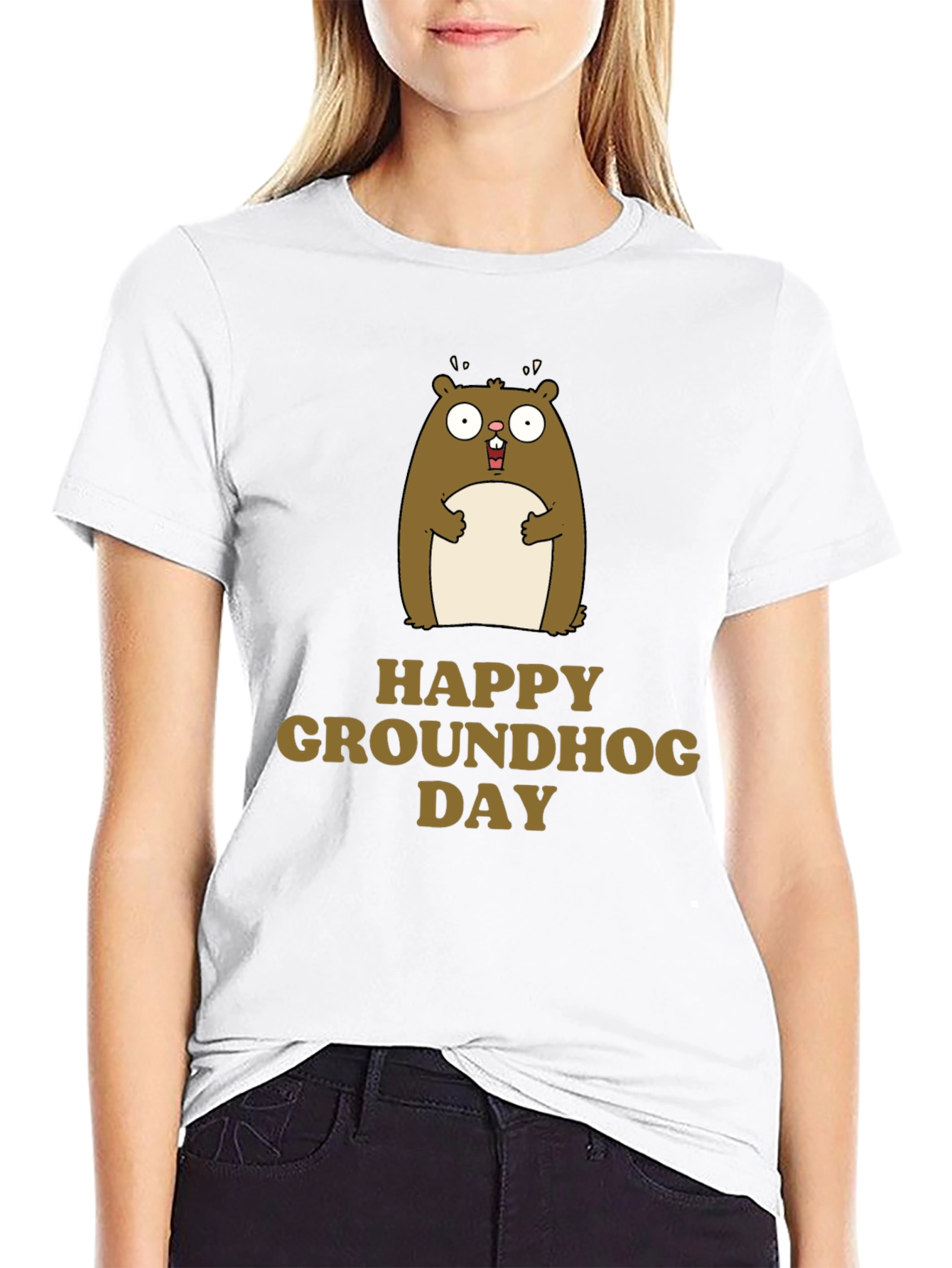 Happy Groundhog Day T-Shirt Cute Marmot Graphic Tee