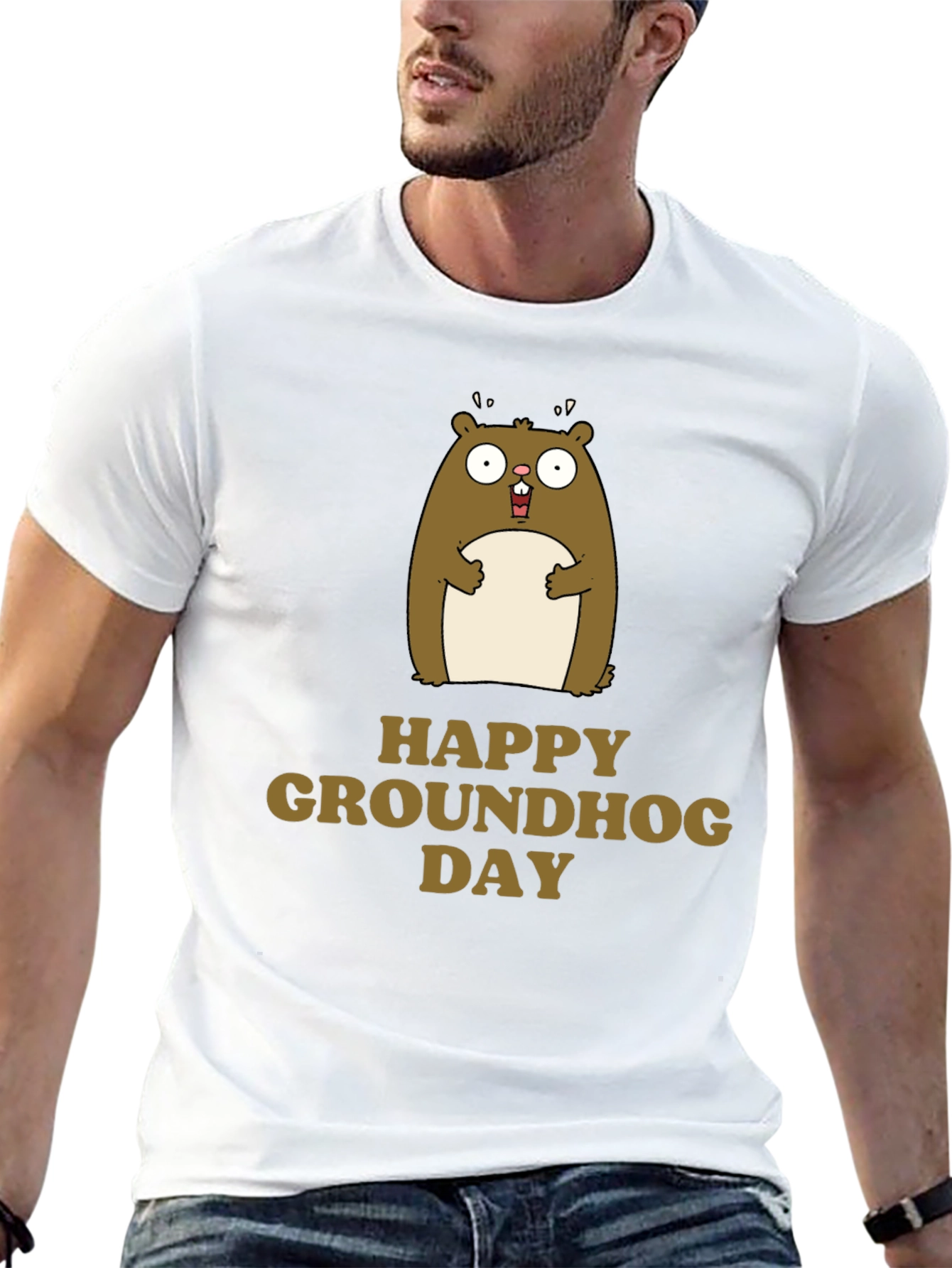Happy Groundhog Day T-Shirt Cute Marmot Graphic Tee