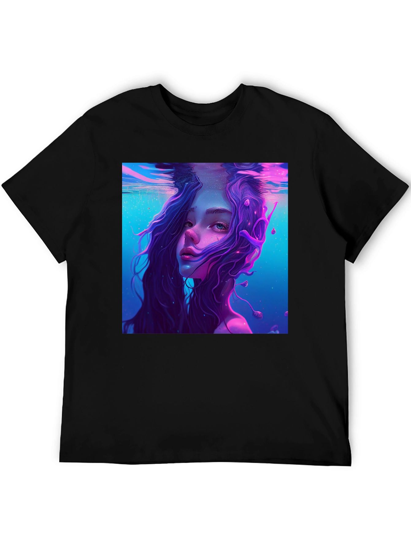 Underwater Dreamscape Graphic Tee - Mens Black T-Shirt