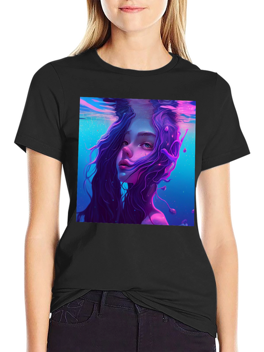 Underwater Dreamscape Graphic Tee - Mens Black T-Shirt