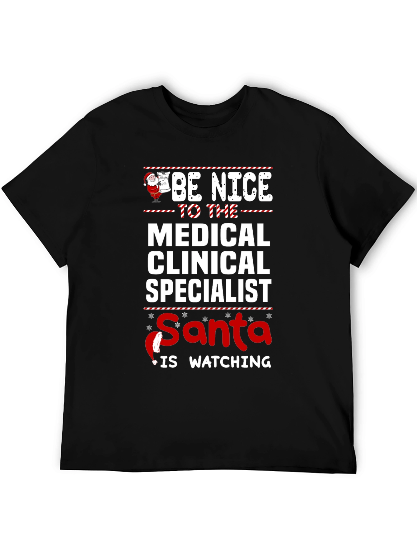 Medical Clinical Specialist Santa Watching T-Shirt