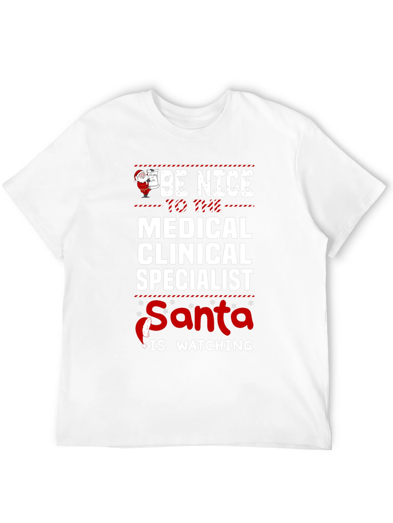 Medical Clinical Specialist Santa Watching T-Shirt
