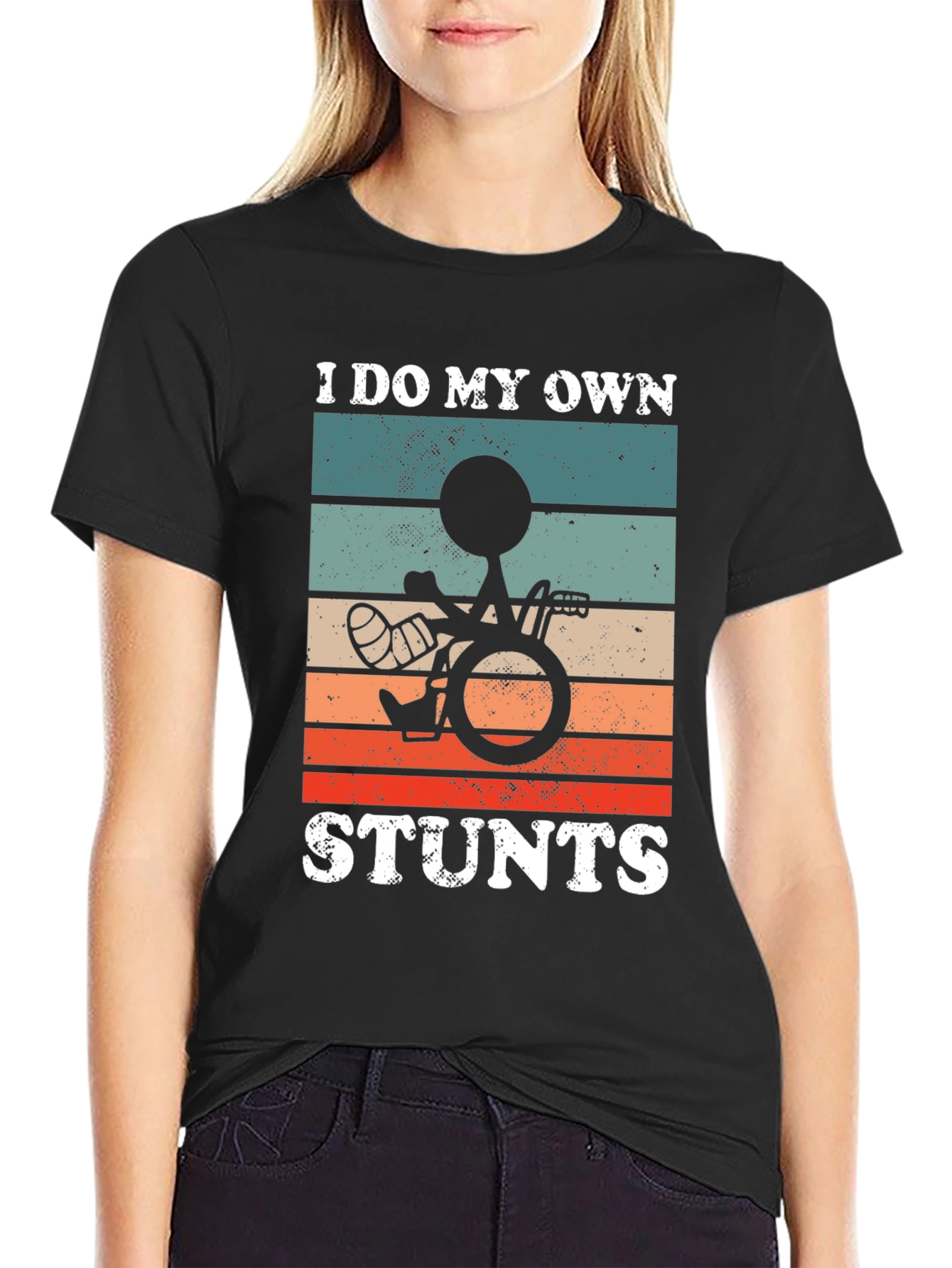 Funny I Do My Own Stunts Wheelchair T-Shirt