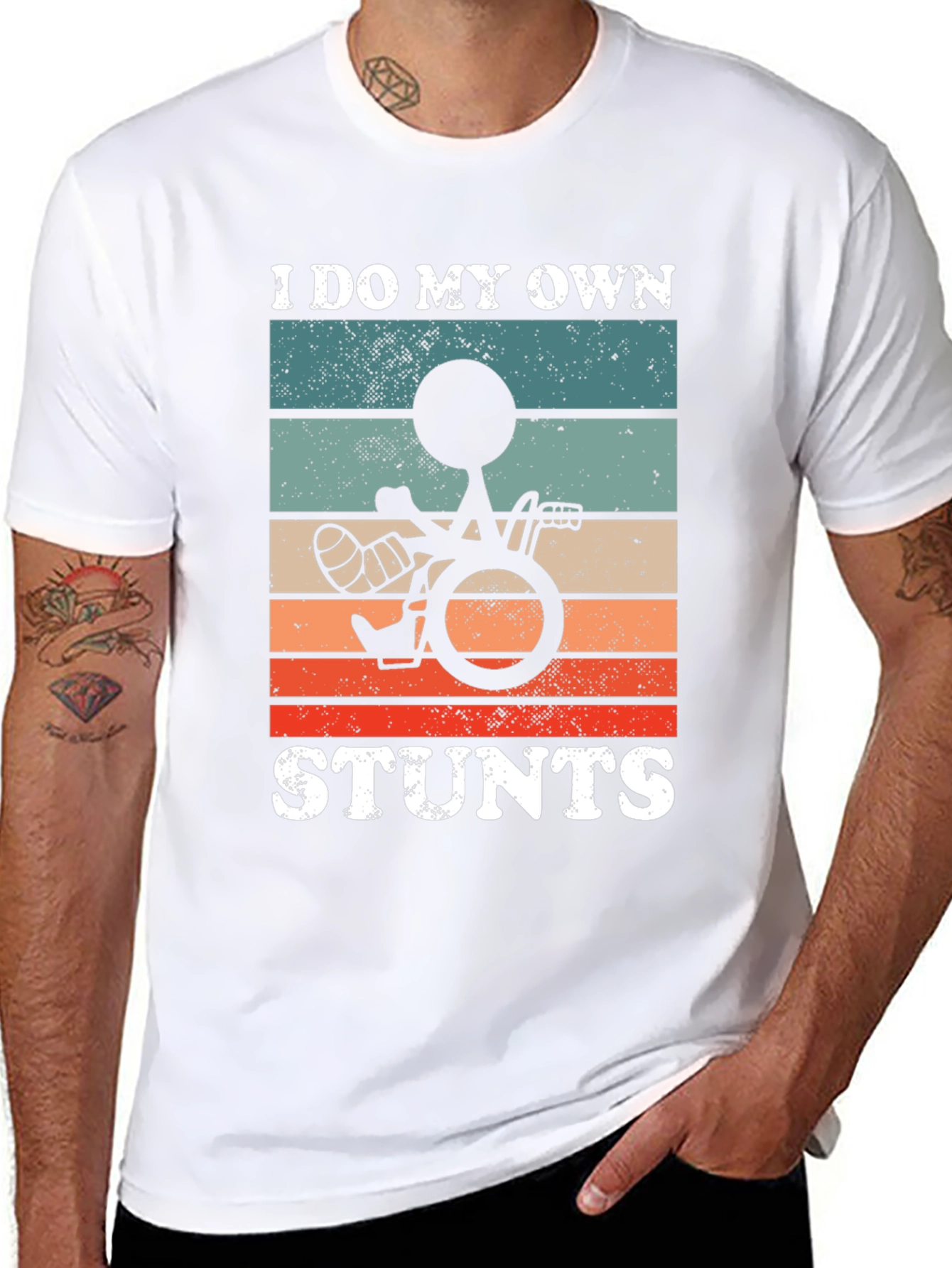 Funny I Do My Own Stunts Wheelchair T-Shirt