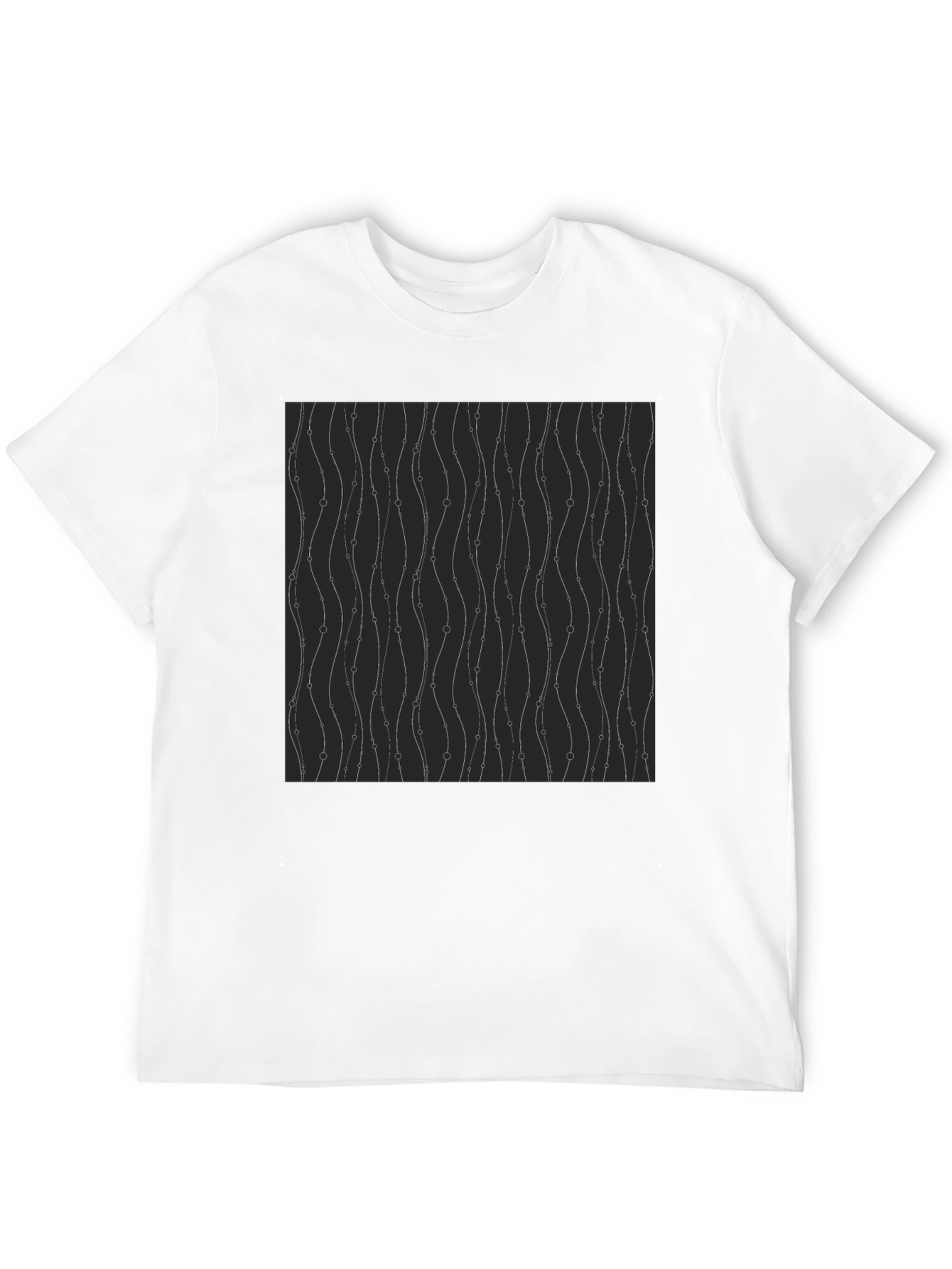 Modern Wavy Line Pattern Tee - Stylish Everyday Wear