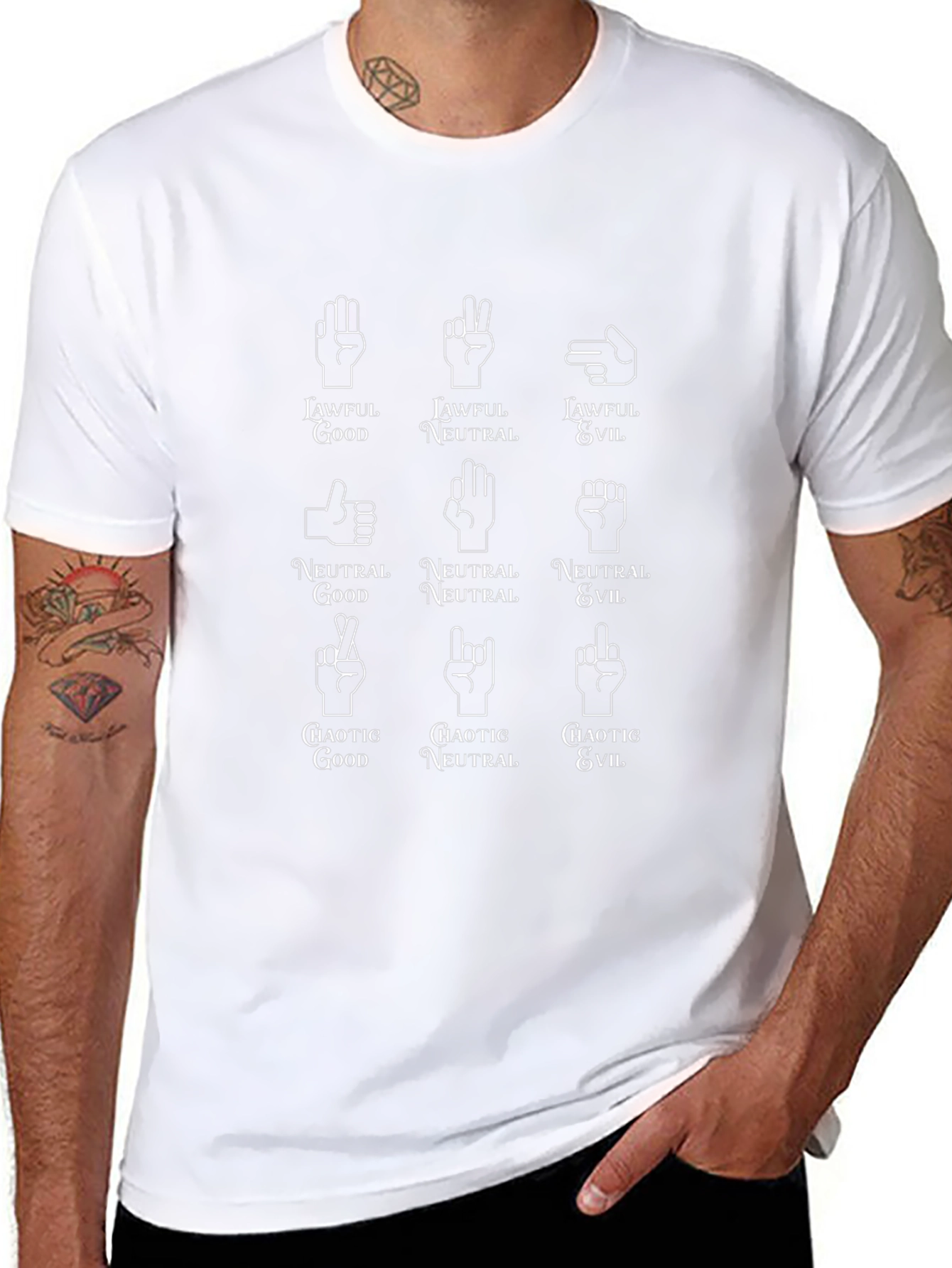Alignment Chart Hand Gestures T-Shirt