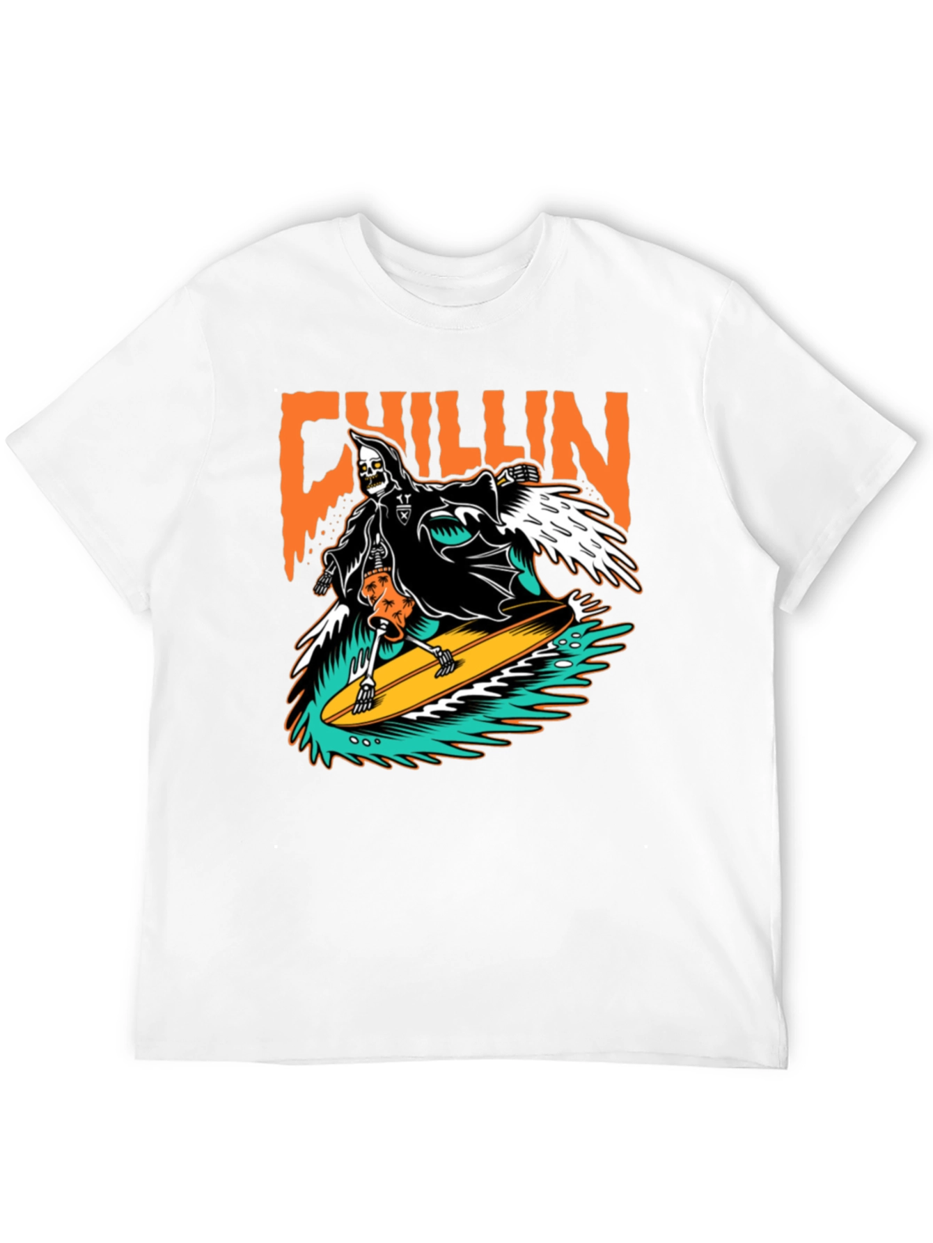 Chillin Reaper Surfing Graphic T-Shirt