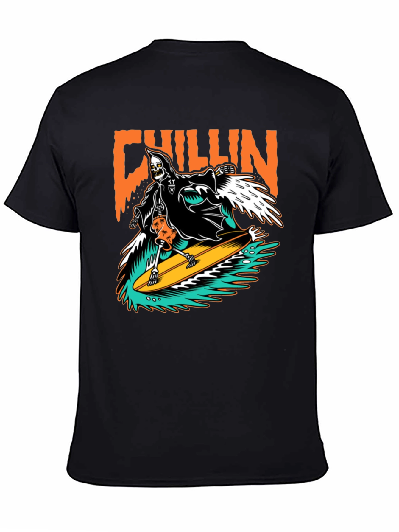 Chillin Reaper Surfing Graphic T-Shirt