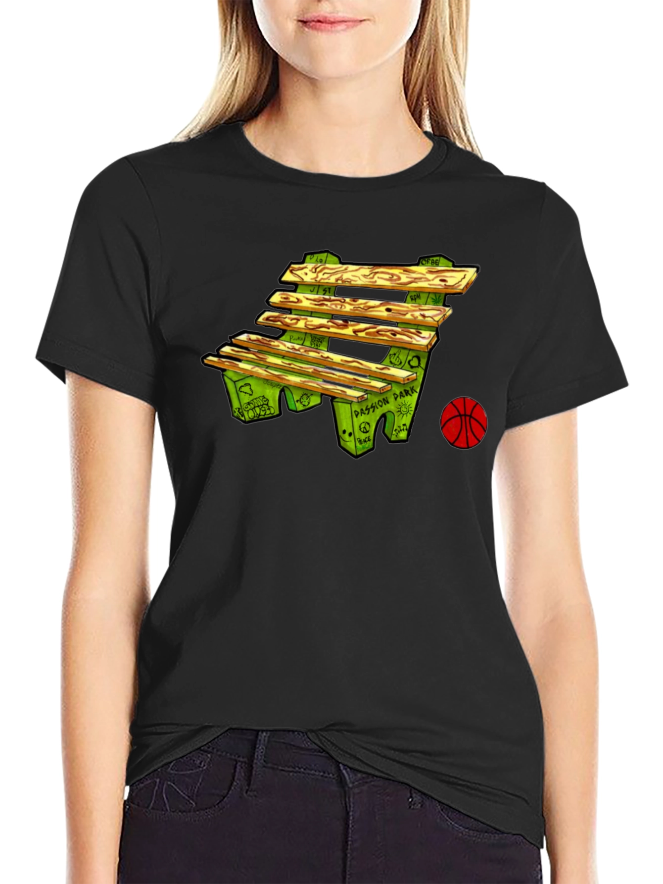 Bench & Basketball Graphic Tee - Passion Park Design
