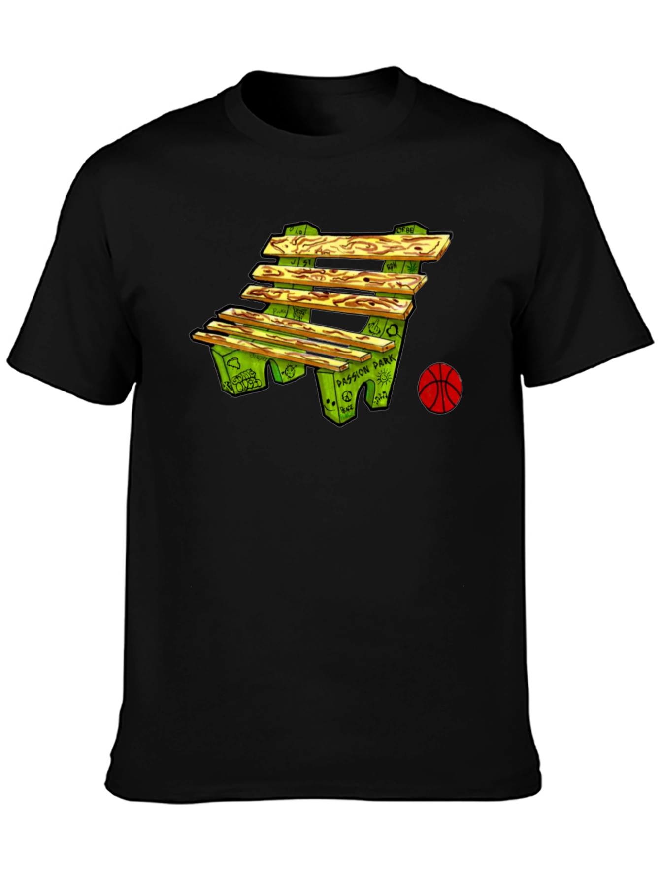 Bench & Basketball Graphic Tee - Passion Park Design