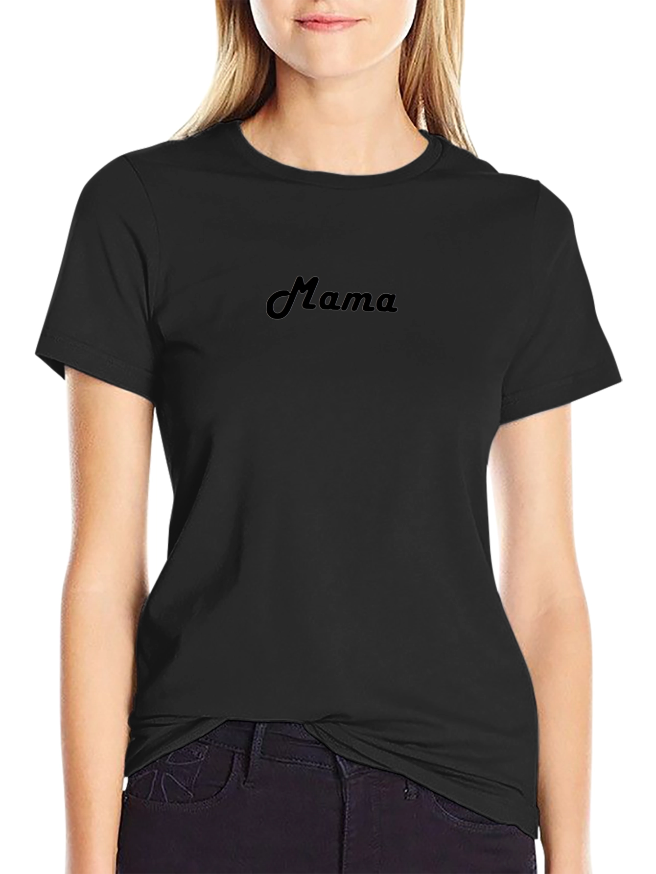 Mama Script Black T-Shirt - Comfort & Style