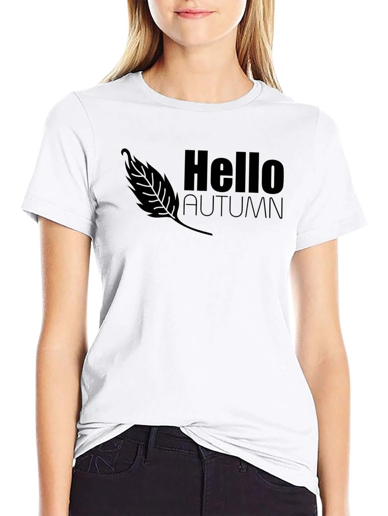 Hello Autumn Black Graphic Tee