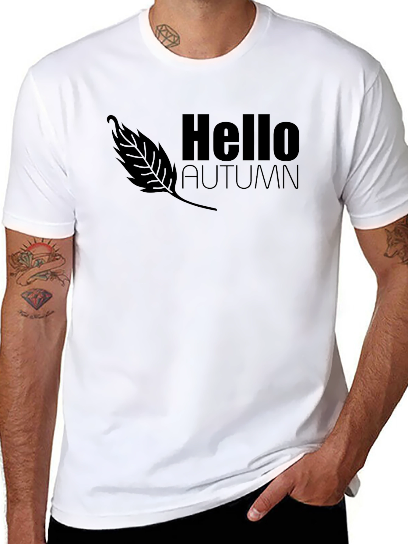 Hello Autumn Black Graphic Tee