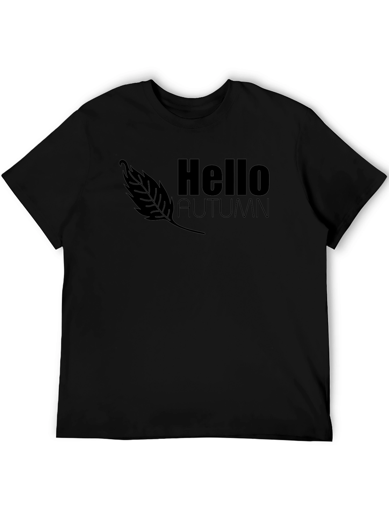Hello Autumn Black Graphic Tee