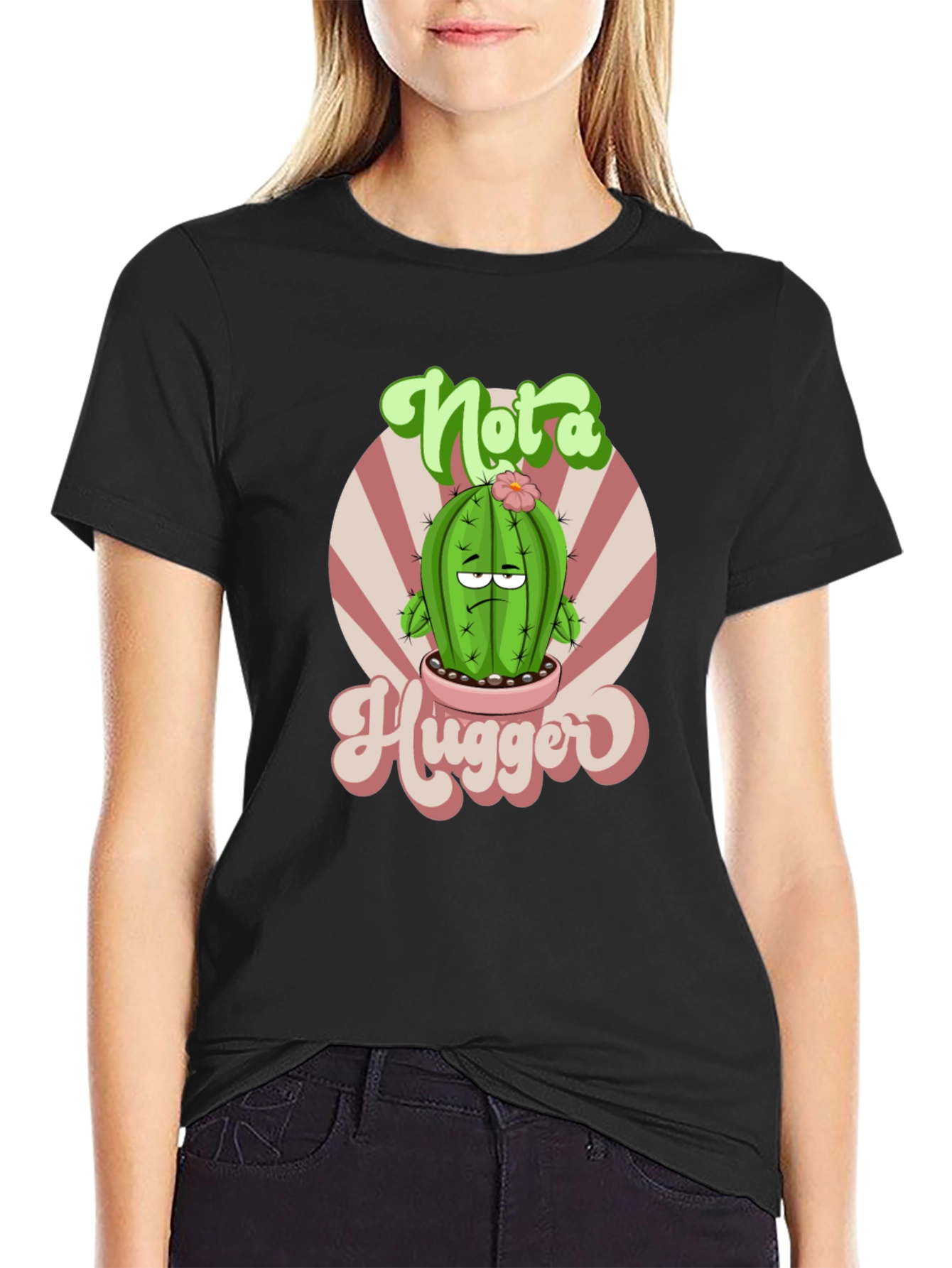 Not a Hugger Cactus Graphic T-Shirt